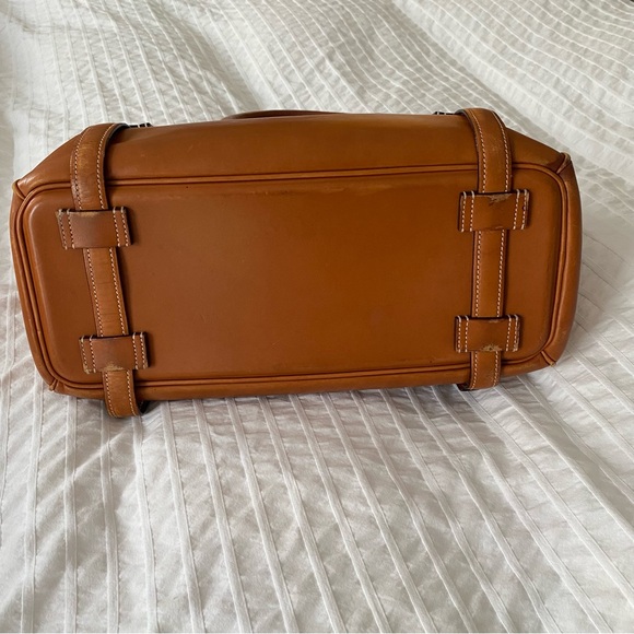 Ralph Lauren Leather Ricky Satchel Doctors Bag Brown Silver Turn Lock - Picture 7 of 14